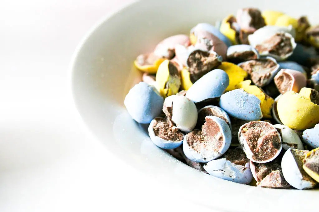 Crushed Cadbury Mini Eggs in a Bowl