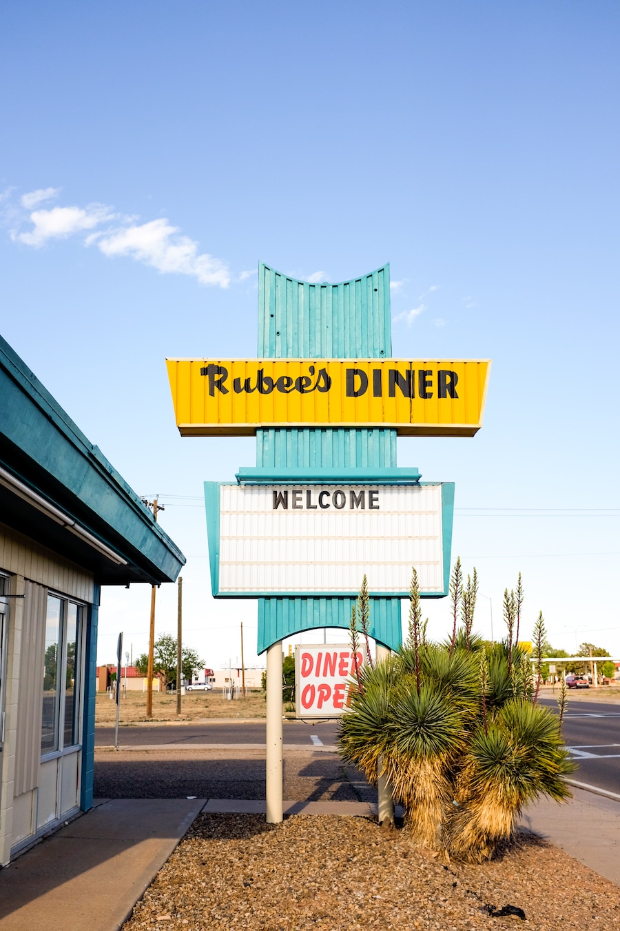 Route 66 Abandoned Ranch House cafe and its vintage neon sign on Route 66 in Tucumcari New Mexico