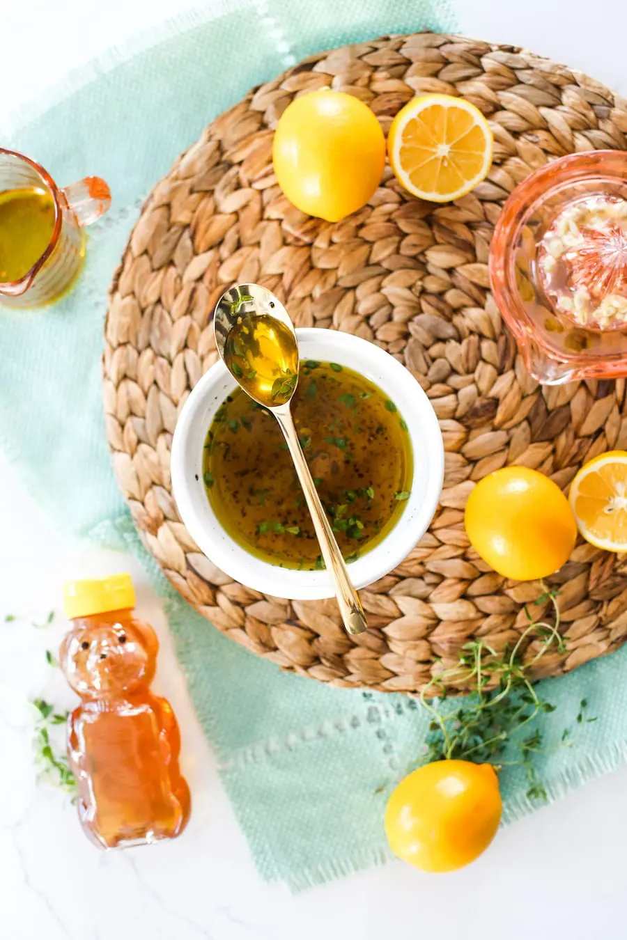 Honey Lemon Vinaigrette Salad Dressing // Salty Canary 