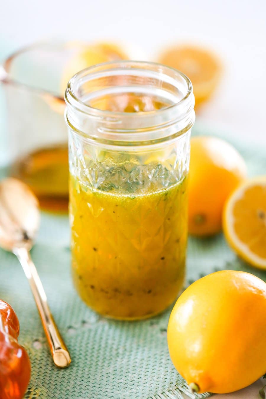 Honey Lemon Vinaigrette Salad Dressing // Salty Canary 