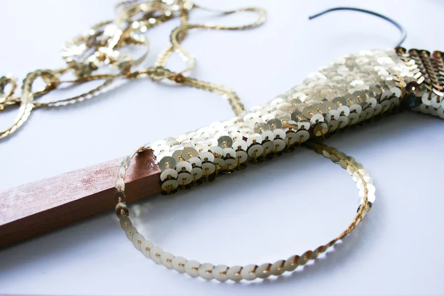 DIY Sequin Clothes Hanger - Legal Miss Sunshine