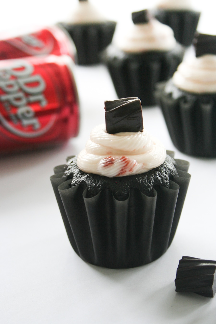 Black Velvet Dr Pepper Cupcakes with Cherry Cream Cheese Frosting // Legal Miss Sunshine