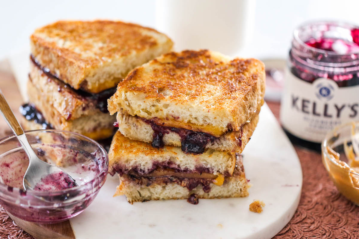 Peanut Butter and Jelly Grilled Cheese Sandwich Recipe // Salty Canary