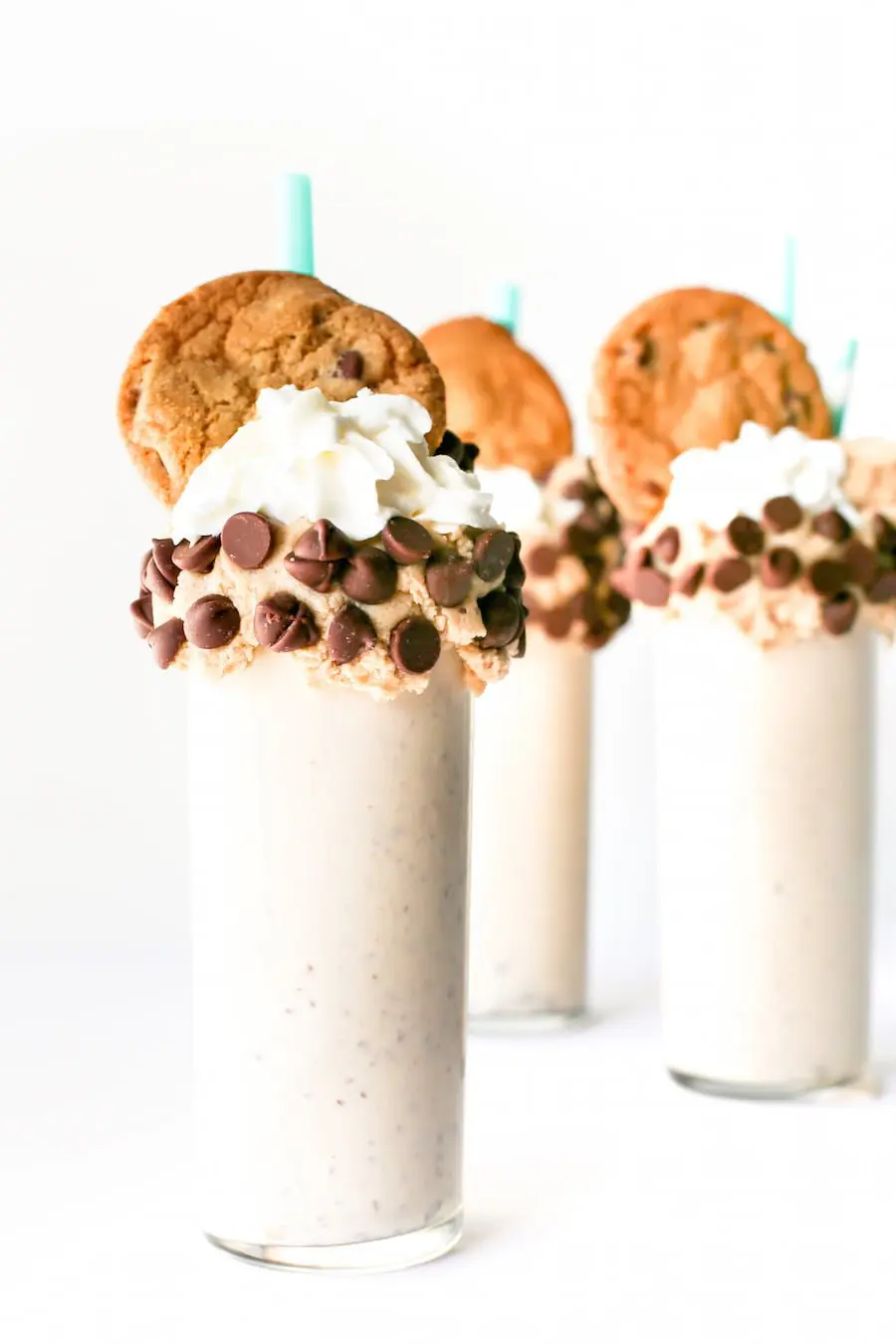 Chocolate Chip Cookie Dough Milkshake, Edible Cookie Dough, Raw Cookie Dough Milkshake, Cookie Dough Vanilla Milkshake, Over the Top Freakshake, Cookie Milkshake, Recipe, Make at Home, Salty Canary