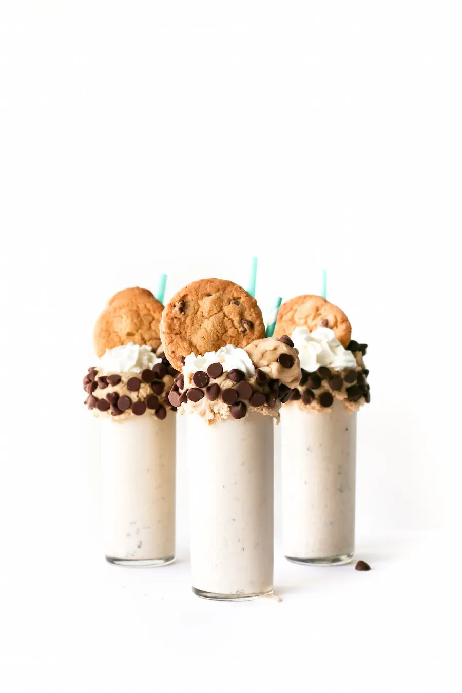 Chocolate Chip Cookie Dough Milkshake, Edible Cookie Dough, Raw Cookie Dough Milkshake, Cookie Dough Vanilla Milkshake, Over the Top Freakshake, Cookie Milkshake, Recipe, Make at Home, Salty Canary