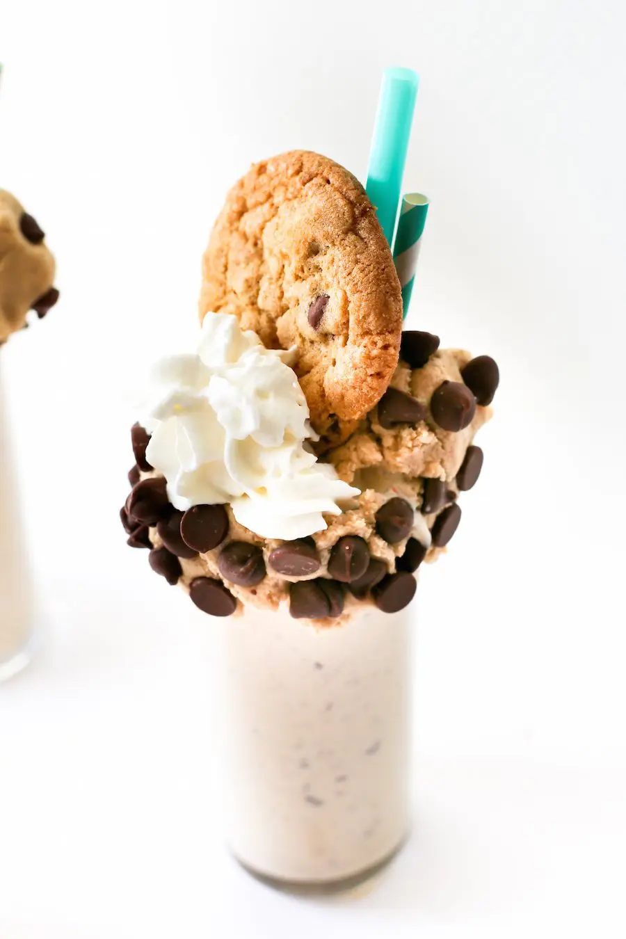 Chocolate Chip Cookie Dough Milkshake, Edible Cookie Dough, Raw Cookie Dough Milkshake, Cookie Dough Vanilla Milkshake, Over the Top Freakshake, Cookie Milkshake, Recipe, Make at Home, Salty Canary