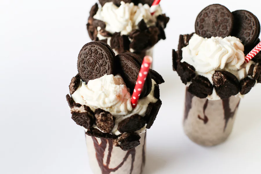 Oreo Cookie Milkshake, Milkshakes, Over-the-Top Freakshake, How do You Make an Oreo Milkshake, Cookies and Cream Milkshake, Recipe, Double Stuffed, Salty Canary 