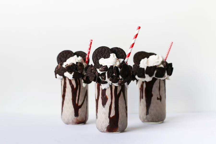 Oreo Cookie Milkshake, Milkshakes, Over-the-Top Freakshake, How do You Make an Oreo Milkshake, Cookies and Cream Milkshake, Recipe, Double Stuffed, Salty Canary 