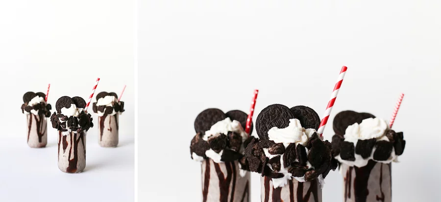 Oreo Cookie Milkshake, Milkshakes, Over-the-Top Freakshake, How do You Make an Oreo Milkshake, Cookies and Cream Milkshake, Recipe, Double Stuffed, Salty Canary 