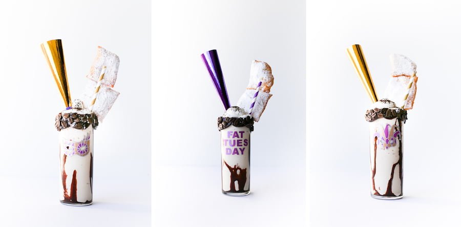 DIY Mardi Gras Milkshake Glasses // Salty Canary