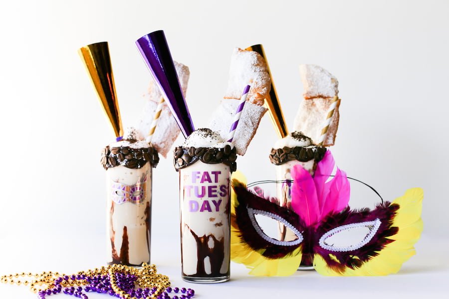 DIY Mardi Gras Milkshake Glasses // Salty Canary
