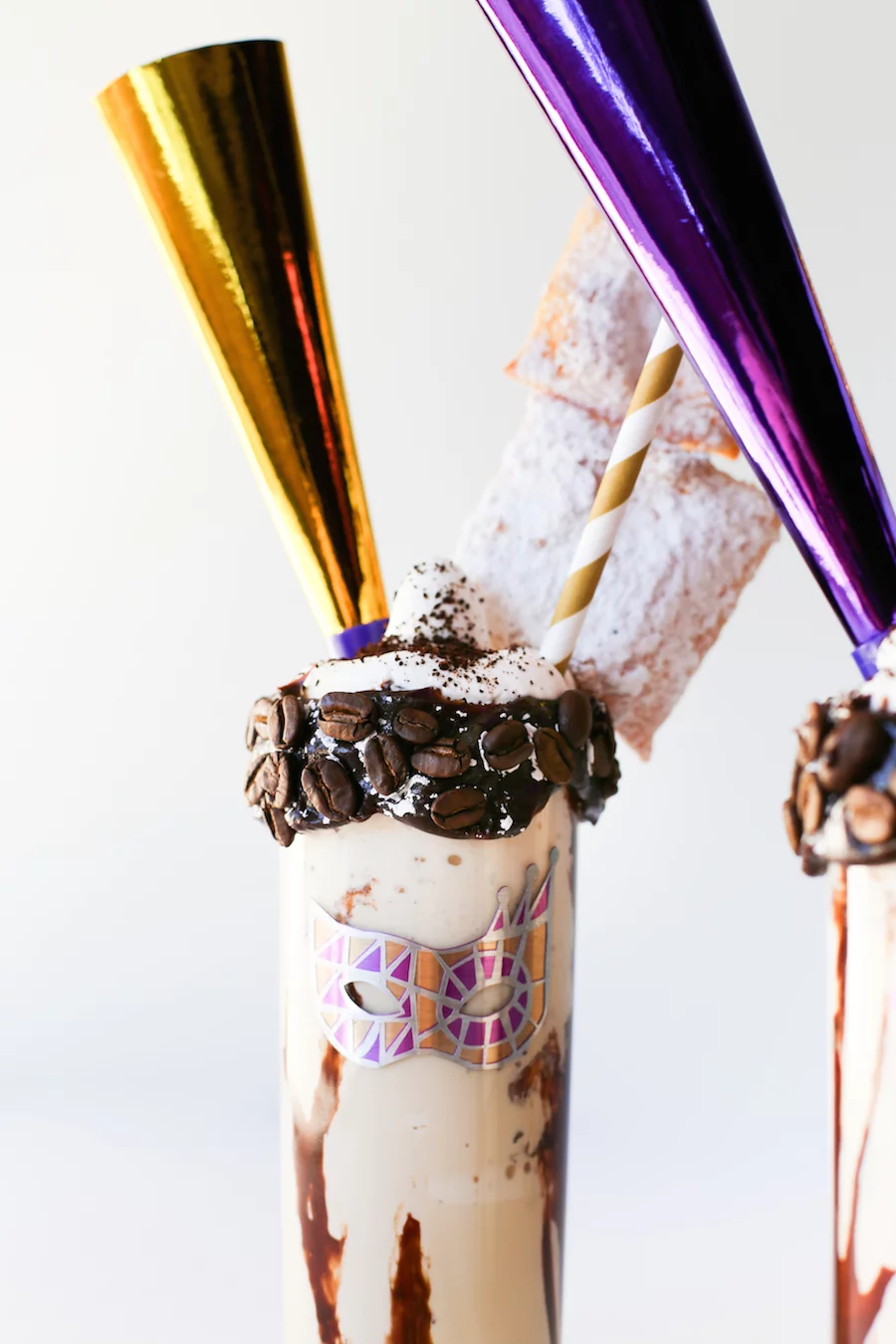 DIY Mardi Gras Milkshake Glasses // Salty Canary