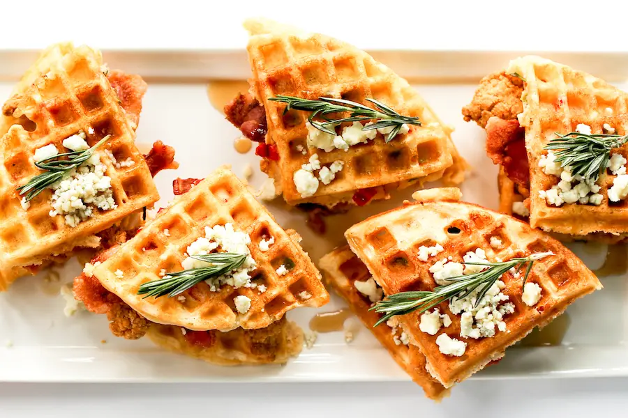 Chicken and Waffles Recipe - Mini Chicken and Waffles on a Stick