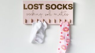Make this DIY Lost Socks Sign so all of your single socks can find their sole mates! // saltycanary.com