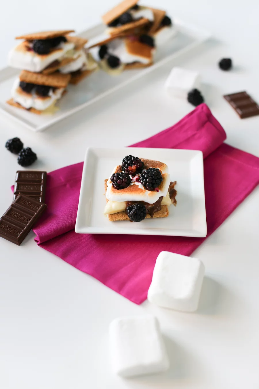 Try this very adult, gourmet version of s'mores: Blackberry Brie S'mores // saltycanary.com