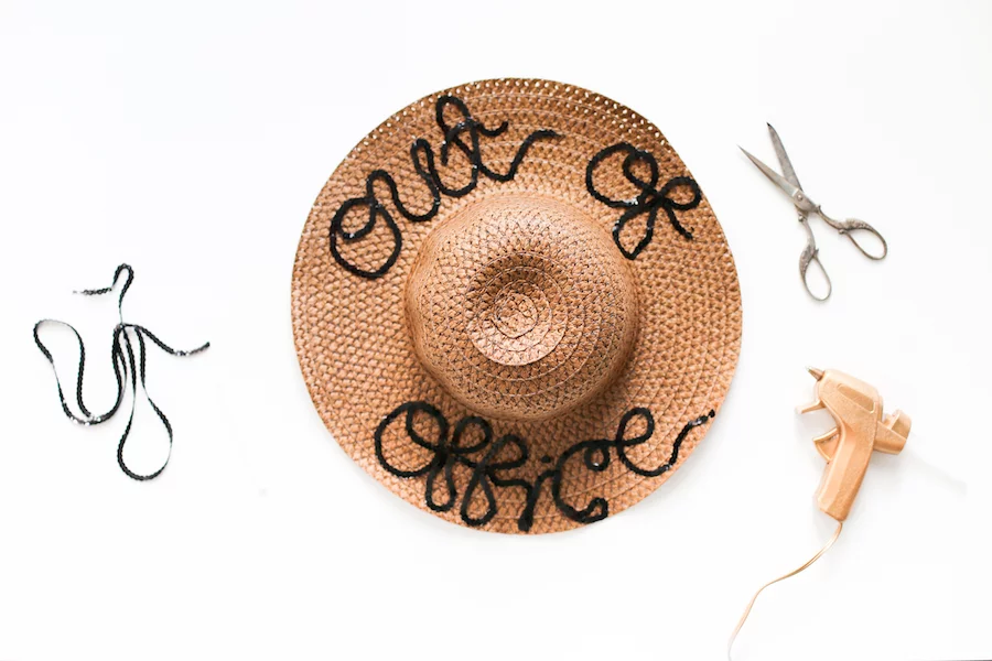 DIY Word Saying Sequin Beach Hat // Salty Canary