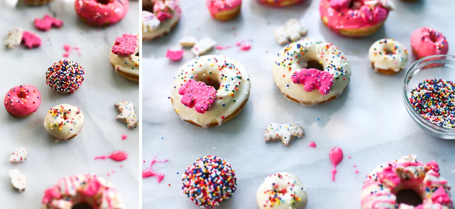 Make these Circus Animal Cookie Donuts for your next birthday or just to bring into the office to celebrate Friday! // saltycanary.com