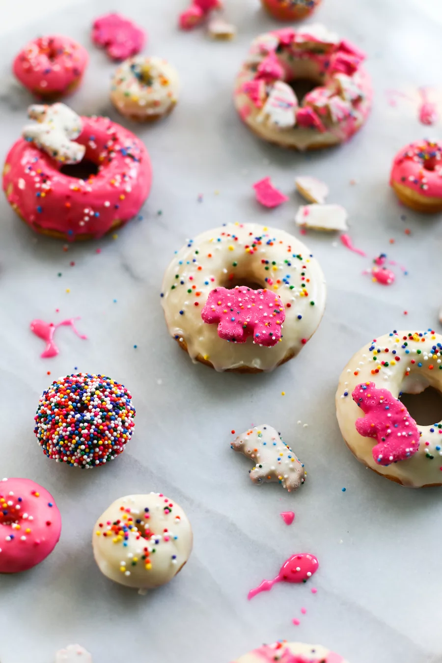 Make these Circus Animal Cookie Donuts for your next birthday or just to bring into the office to celebrate Friday! // saltycanary.com