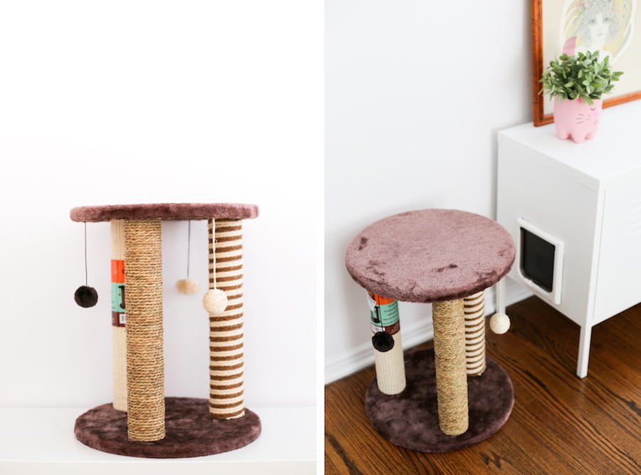 Hate the brown, ugly cat scratching posts? DIY one! And make it pink ombre! // saltycanary.com