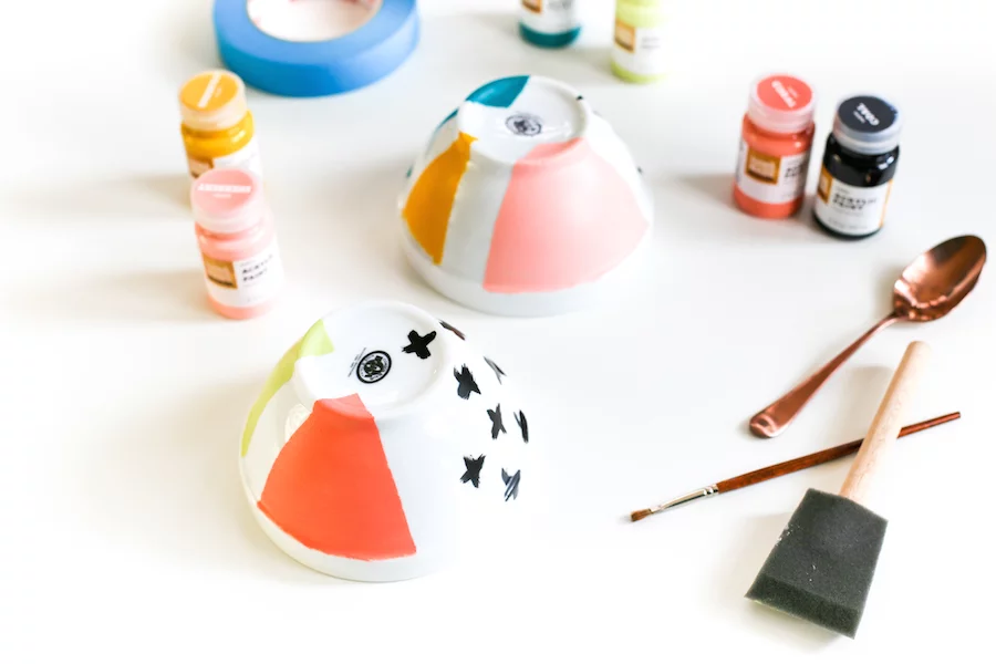 DIY Painted Ice Cream Bowls // Salty Canary