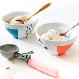 DIY Painted Ice Cream Bowls // Salty Canary