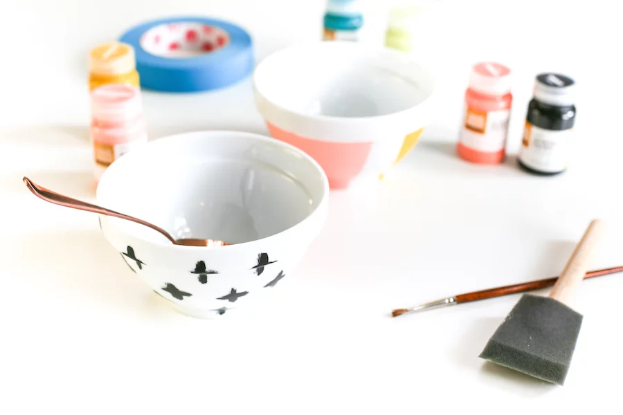 DIY Painted Ice Cream Bowls // Salty Canary