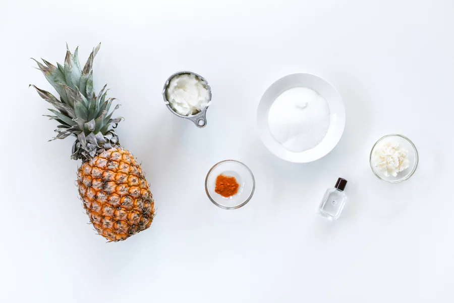 If you can't go to the islands on vacation, bring the islands to you with this DIY Piña Colada Sugar Scrub // saltycanary.com