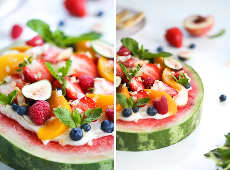 Watermelon Fruit Pizza Dessert // Salty Canary