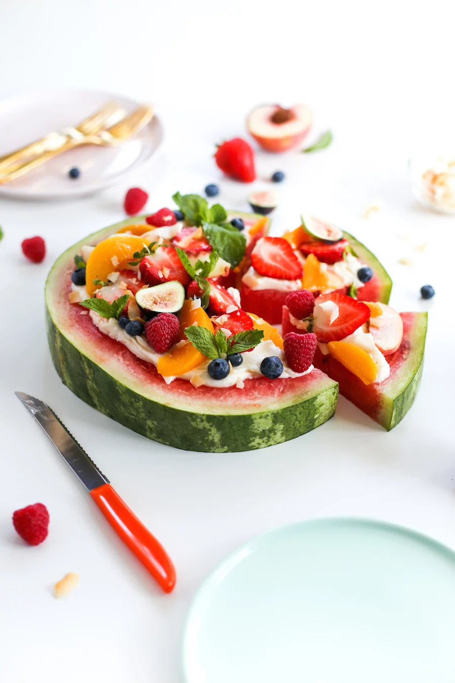 Watermelon Fruit Pizza Dessert // Salty Canary