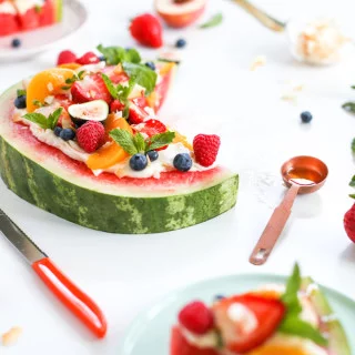 Watermelon Fruit Pizza Dessert // Salty Canary