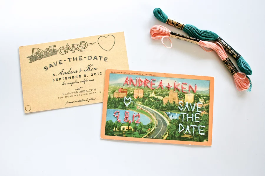 Diy Embroidered Save The Date Wedding
