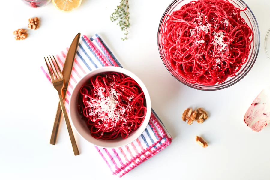 Beet Root Pink Pesto Pasta Recipe // Salty Canary