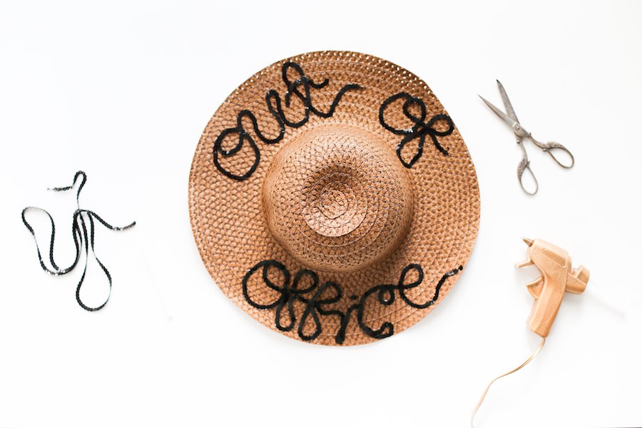 DIY Word Saying Sequined Beach Hat // Salty Canary 
