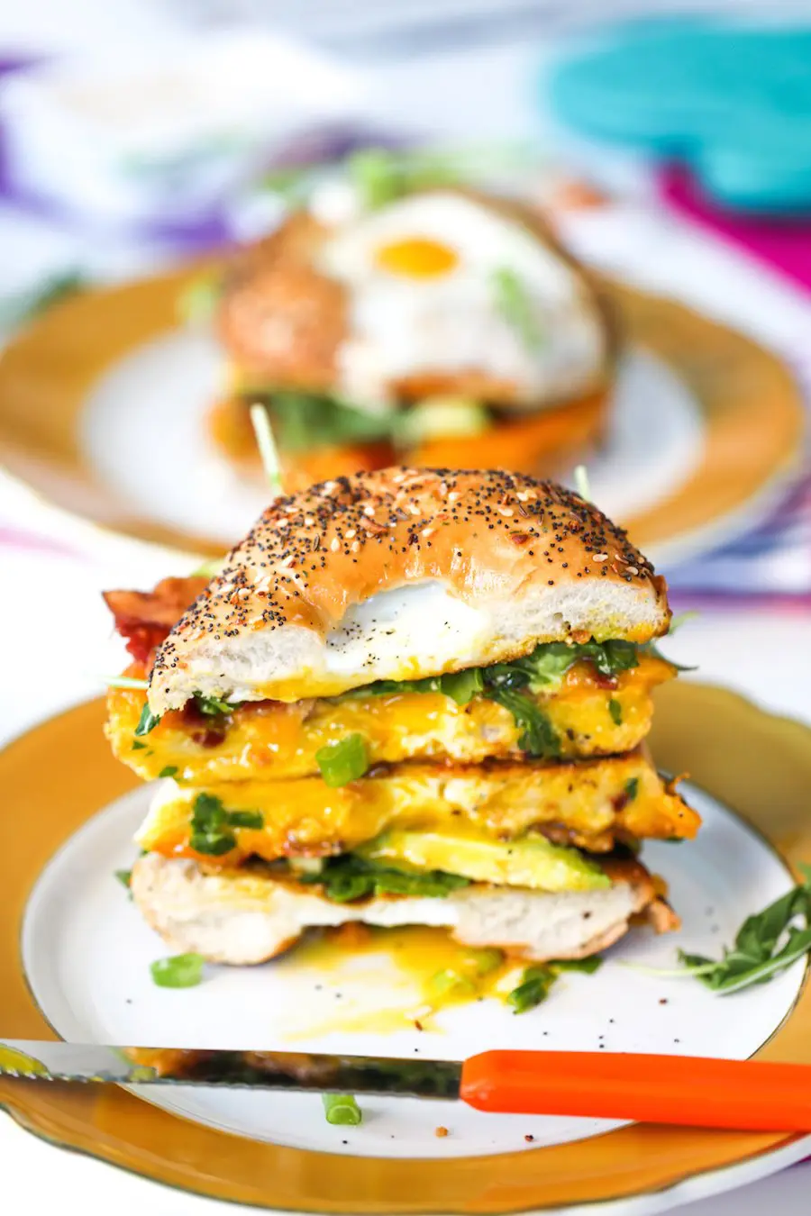 Egg in a Hole Breakfast Bagel Sandwich // Salty Canary