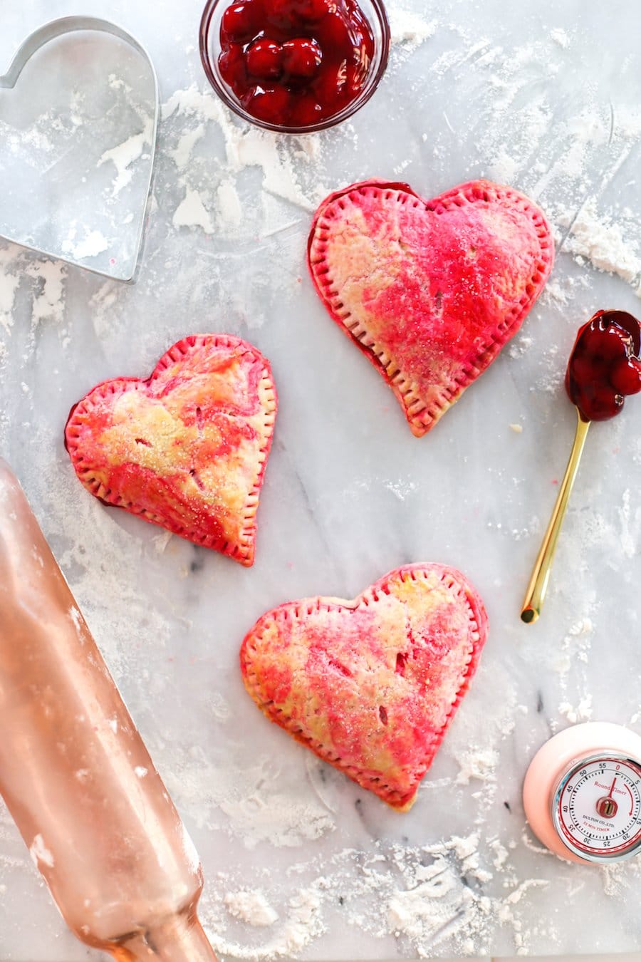 Heart Shaped Cherry Pies for Valentines Day // Salty Canary