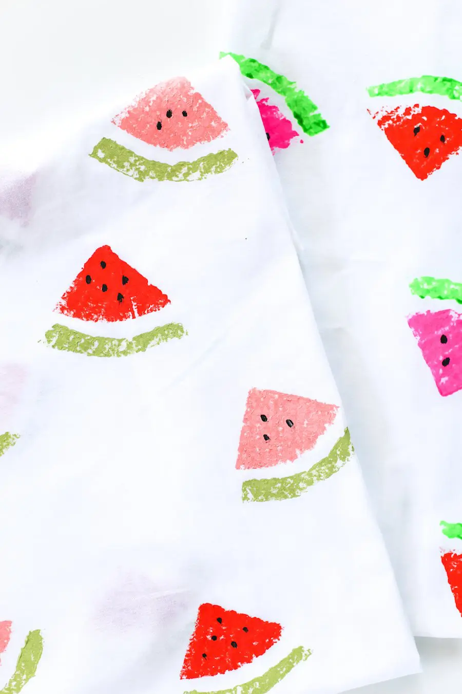 DIY Watermelon Sponge Stamped Tea Towels // Salty Canary