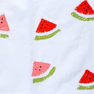 DIY Watermelon Sponge Stamped Tea Towels // Salty Canary