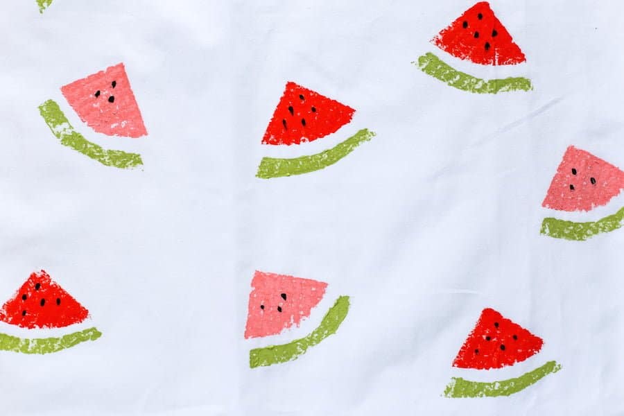 Watermelon Sponge Stamped Tea Towels - Salty Canary