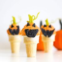 Jack O Lantern Pumpkin Ice Cream Cones // Salty Canary x Studio DIY