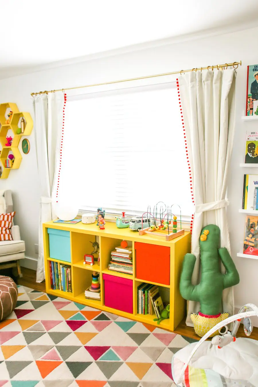 A Bright and Colorful Boy and Girl Twin Nursery, Nursery Colors for Boy Girl Twins, Twin Nursery Inspiration, Pictures, Crib Placement, Twin Nursery Layout, Gender Neutral Nursery, Twin Nursery Photos, How to Create a Great Twin Nursery, Twin Nursery Ideas, Boy Girl Twins Sharing Nursery, Salty Canary