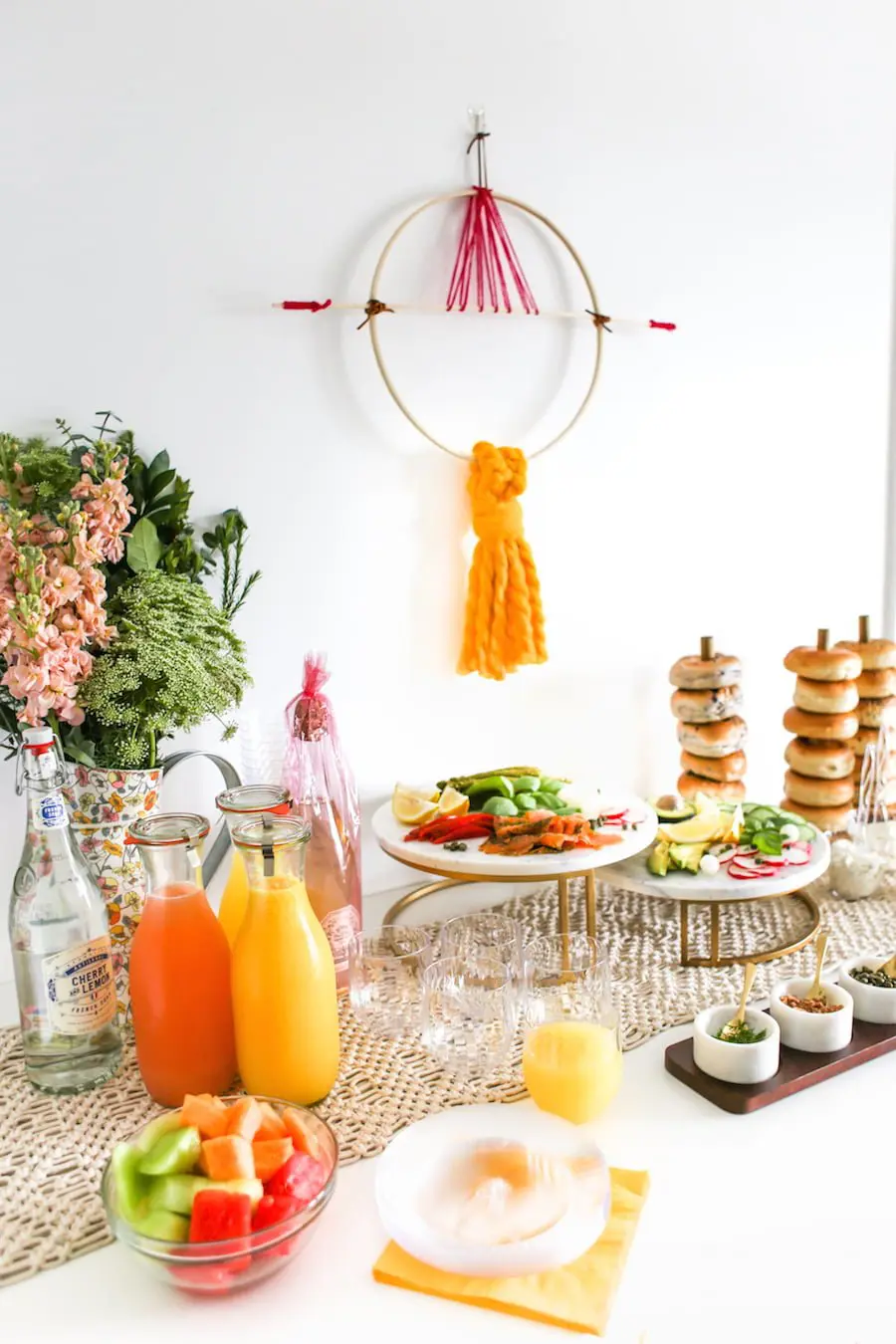 A Simple and Modern Sip & See Party with Bagel and Mimosa Bar // Salty Canary