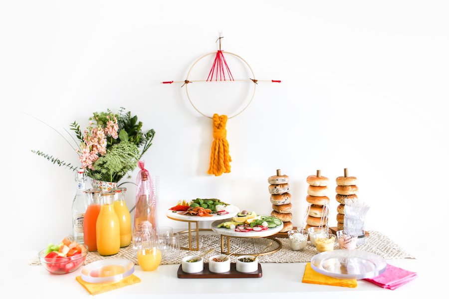 A Simple and Modern Sip & See Party with Bagel and Mimosa Bar // Salty Canary