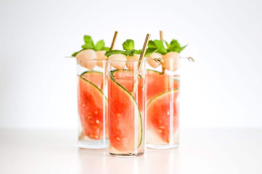 Sparkling Watermelon Lychee Cocktail // Salty Canary