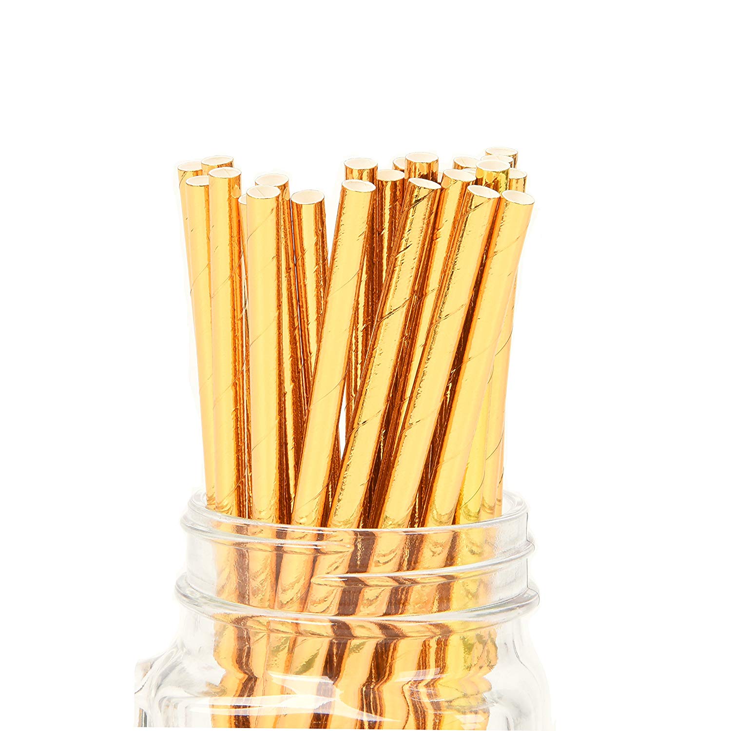 125 Gold Paper Straws Biodegradable 