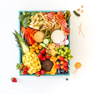 Ultimate Summer Fruit and Veggie Party Platter on a Budget, Fruit Plate, Veggie Plate, Meat and Cheese Tray, Pool Party, Healthy Party Snacks, Salty Canary