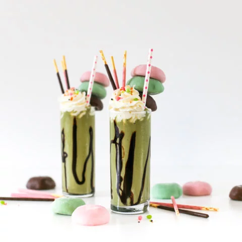 Matcha Mochi Milkshake, Over-the-Top Freakshake, Dessert Recipe, Green Tea, Salty Canary