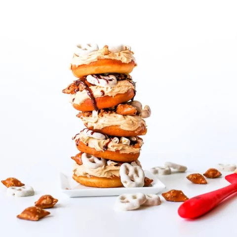 Peanut Butter & Pretzel Donuts